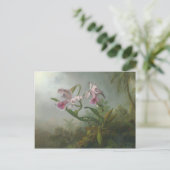 Heade - Twee Orchideeën en een Humming Bird Briefkaart (Staand voorkant)