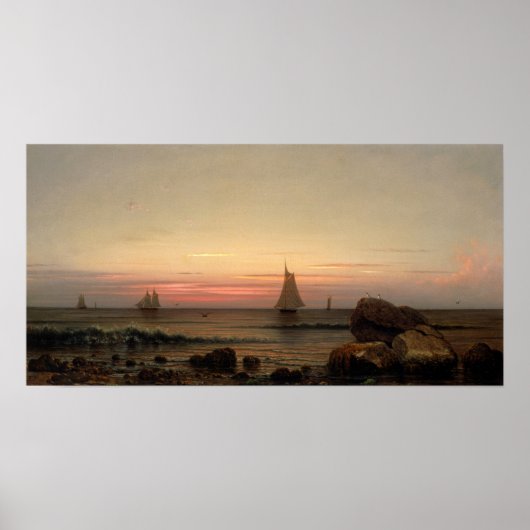 Heade - Zeilen voor de kust 1869 Poster (Voorkant)