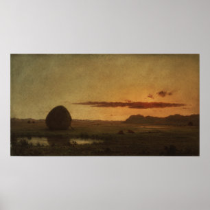 Heade - Zonsondergang Newburyport-moerassen Poster