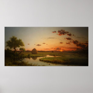 Heade - Zonsondergang Op De Moerassen 1867 Poster