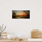 Heade - Zonsondergang Op De Moerassen 1867 Poster (Keuken)