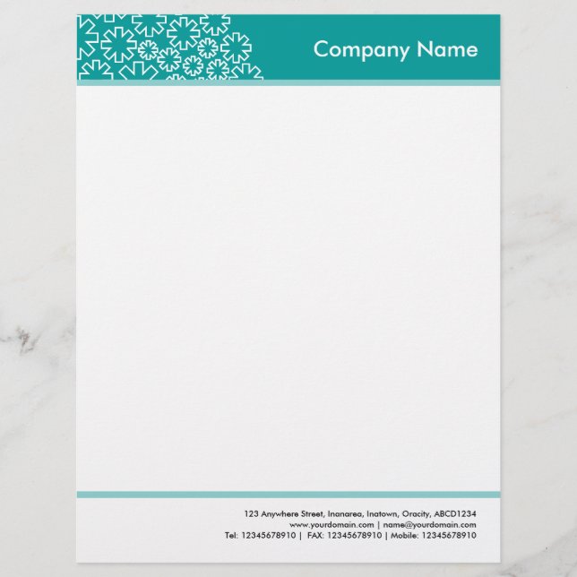 Headed en geboost - Asterisk - Diepe turquoise Briefhoofd (Voorkant)