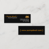 header, { Sunny Atwal }, Games Programmer, info... Mini Visitekaartje (Voorkant / Achterkant)