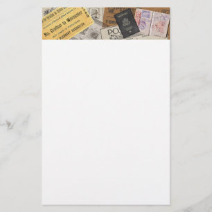 header van het reispaspoort briefpapier