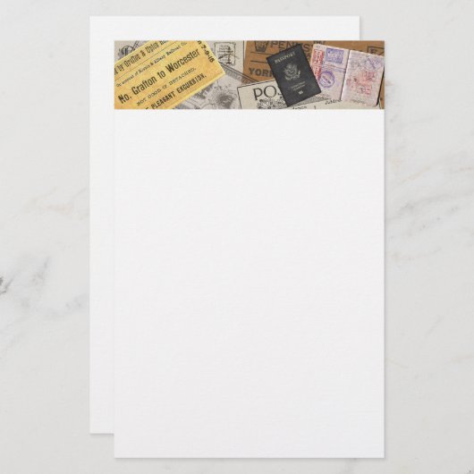 header van het reispaspoort briefpapier (Voorkant / Achterkant)