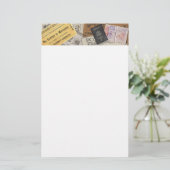 header van het reispaspoort briefpapier (Staand voorkant)