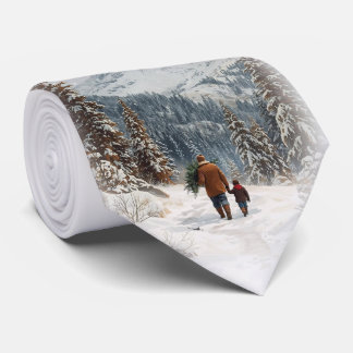 Heading Home - Mens Custom Christmas Necktie Stropdas
