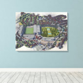Headingley Cricket & Rugby Stadiums, Leeds Canvas Afdruk (Insitu (Houten vloer))