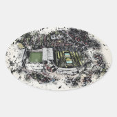 Headingley Cricket & Rugby Stadiums, Leeds Ovale Sticker (Voorkant)