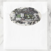 Headingley Cricket & Rugby Stadiums, Leeds Ovale Sticker (Tas)