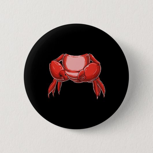 Headless Crab Kostuum Grappig Gevist Krab Lovers H Ronde Button 5,7 Cm (Voorkant)