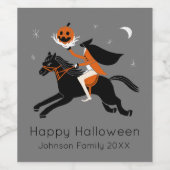 Headless Horseman aangepast Wijn Etiket (Enkel label)