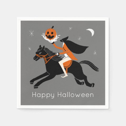 Headless Horseman blij met Halloween Servet (Voorkant)