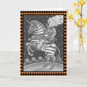 HEADLESS HORSEMAN CLOWN, ZEBRA WENSKAART Blank Kaart (Gele Bloem)