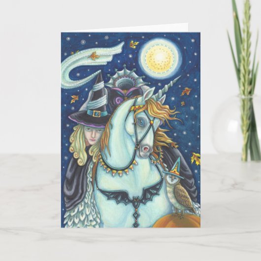 HEADLESS HORSEMAN GOTHIC WITCH, UNICORN & OWL Blan Kaart (Voorkant)