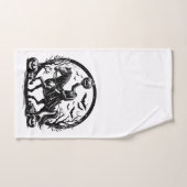 Headless Horseman Halloween Circle Design Handdoek (Handdoek)