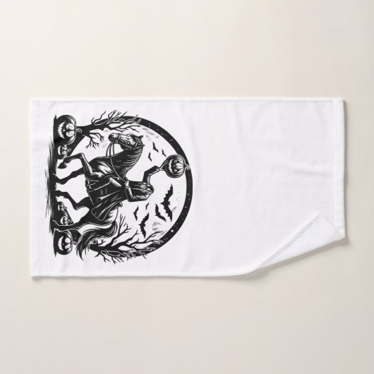 Headless Horseman Halloween Circle Design Handdoek (Handdoek)