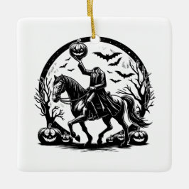 Headless Horseman Halloween Circle Design Keramisch Ornament