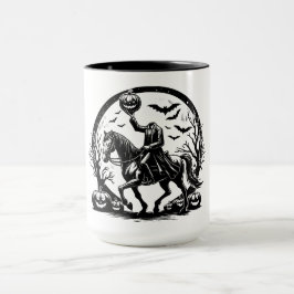 Headless Horseman Halloween Circle Design Mok