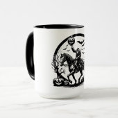 Headless Horseman Halloween Circle Design Mok (Voorkant links)