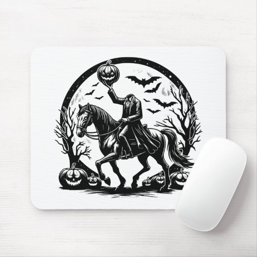 Headless Horseman Halloween Circle Design Muismat (Met muis)