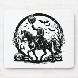 Headless Horseman Halloween Circle Design Muismat