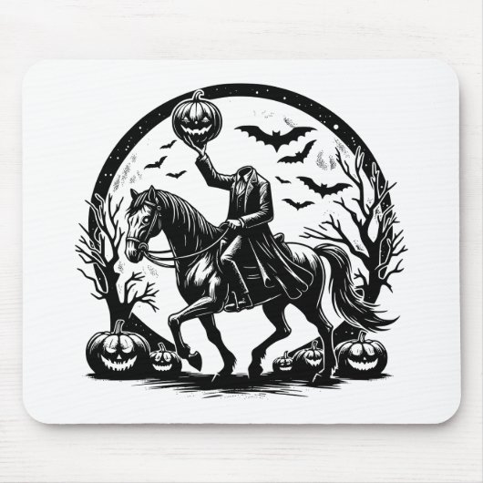 Headless Horseman Halloween Circle Design Muismat (Voorkant)