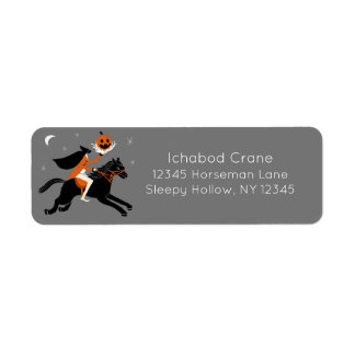 Headless Horseman Halloween return address Etiket