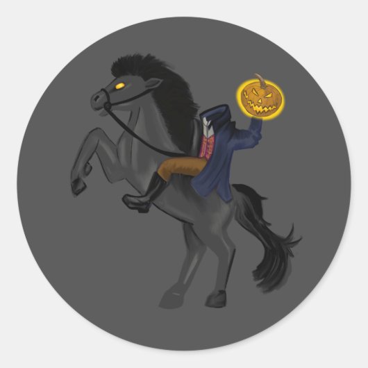 Headless Horseman Halloween Treat Bag Stickers (Voorkant)