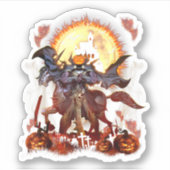 Headless Horseman Happy Halloween Pumpkin Sticker (Voorkant)