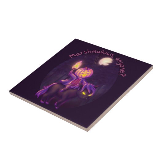 Headless Horseman Roasting Marshmallow Art Tegeltje (Zijkant)