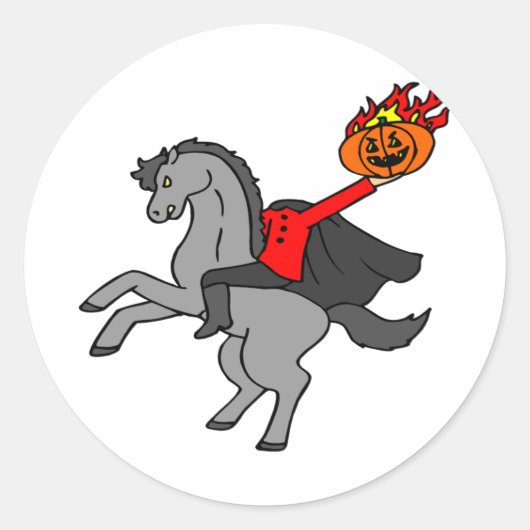 Headless Horseman Ronde Sticker (Voorkant)