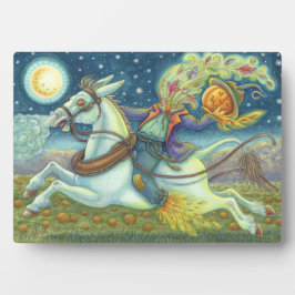 HEADLESS HORSEMAN SCARECROW & WITTE MUL Halloween Fotoplaat