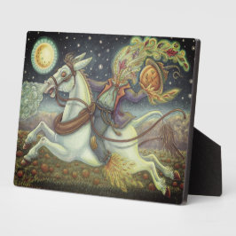 HEADLESS HORSEMAN SCARECROW & WITTE MUL Halloween Fotoplaat
