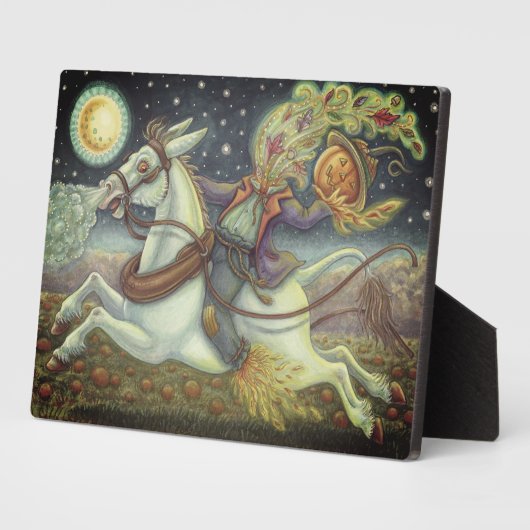 HEADLESS HORSEMAN SCARECROW & WITTE MUL Halloween Fotoplaat (Zijkant)