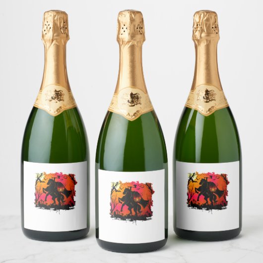 Headless Horseman Shirt Urban Legend Halloween Pum Sparkling Wijnetiket (Flessen)