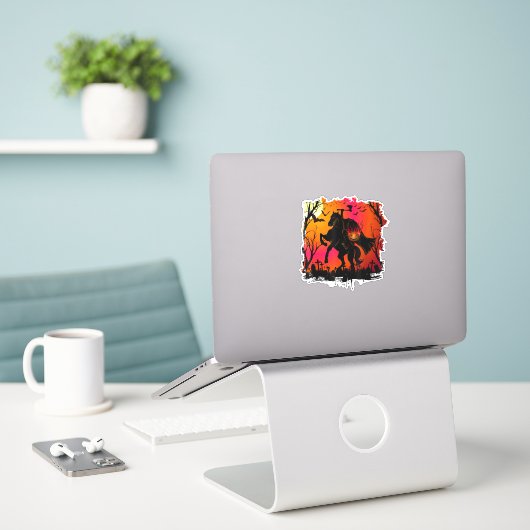 Headless Horseman Shirt Urban Legend Halloween Pum Sticker (Laptop op bureau)