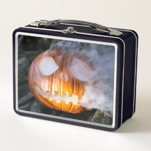 Headless Horseman's Jack-o-Lantern Head a Flame