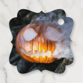 Headless Horseman's Jack-o-Lantern Head a Flame Bedankjes Labels (Achterkant)