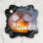 Headless Horseman's Jack-o-Lantern Head a Flame Bedankjes Labels (Voorkant)
