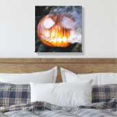 Headless Horseman's Jack-o-Lantern Head a Flame Canvas Afdruk (Insitu (Slaapkamer))