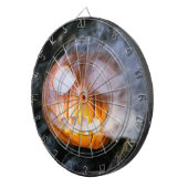 Headless Horseman's Jack-o-Lantern Head a Flame Dartbord (Voorkant Rechts)