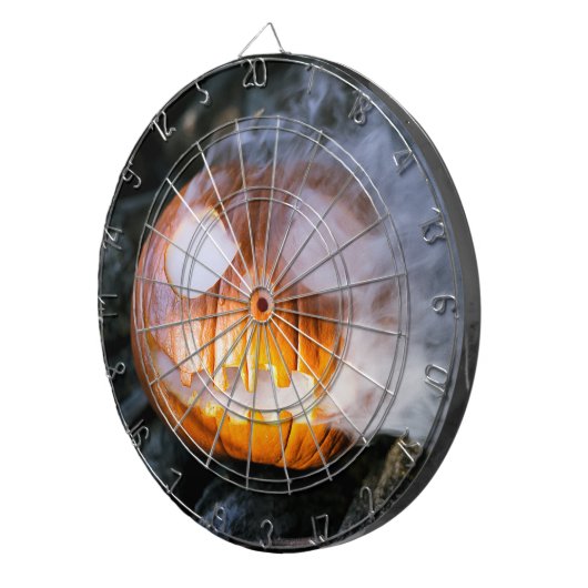 Headless Horseman's Jack-o-Lantern Head a Flame Dartbord (Voorkant Rechts)