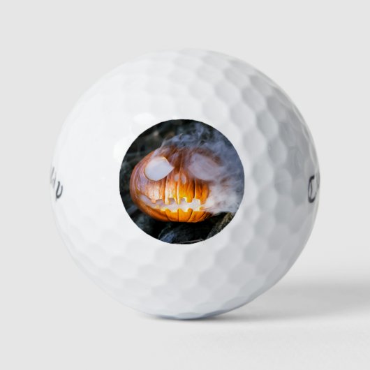 Headless Horseman's Jack-o-Lantern Head a Flame Golfballen (Voorkant)