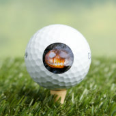 Headless Horseman's Jack-o-Lantern Head a Flame Golfballen (Insitu Shirt)