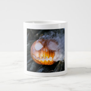 Headless Horseman's Jack-o-Lantern Head a Flame Grote Koffiekop