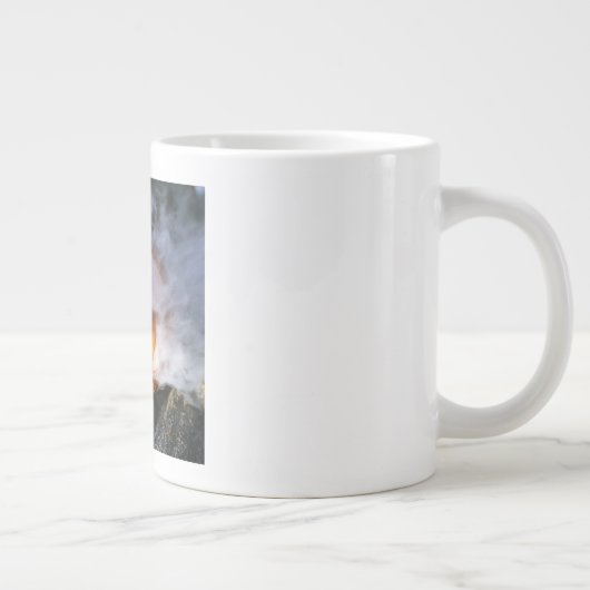 Headless Horseman's Jack-o-Lantern Head a Flame Grote Koffiekop (Rechts)