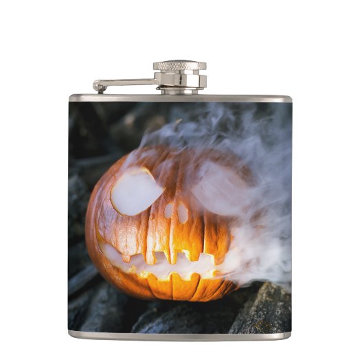 Headless Horseman's Jack-o-Lantern Head a Flame Heupfles (Voorkant)