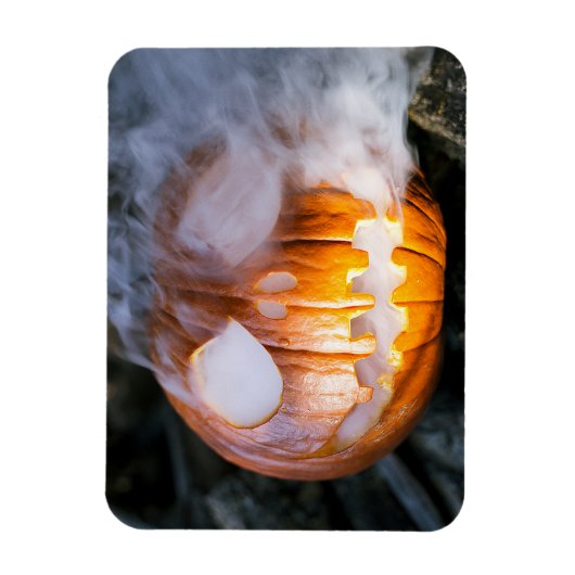 Headless Horseman's Jack-o-Lantern Head a Flame Magneet (Verticaal)
