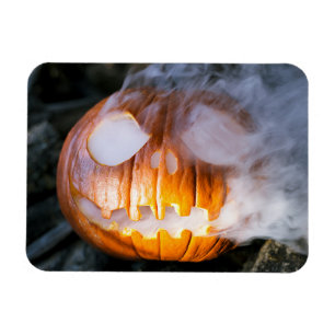Headless Horseman's Jack-o-Lantern Head a Flame Magneet
